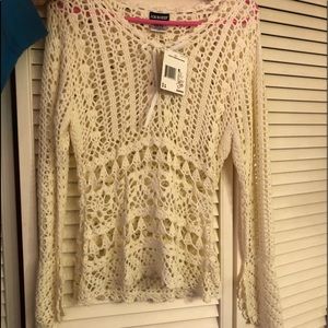 Jr Size Large Overlay Sweater new with tags